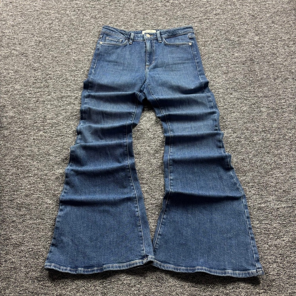 Guess Originals Retro Wide Leg Flare Medium Wash Denim Jeans Size 27